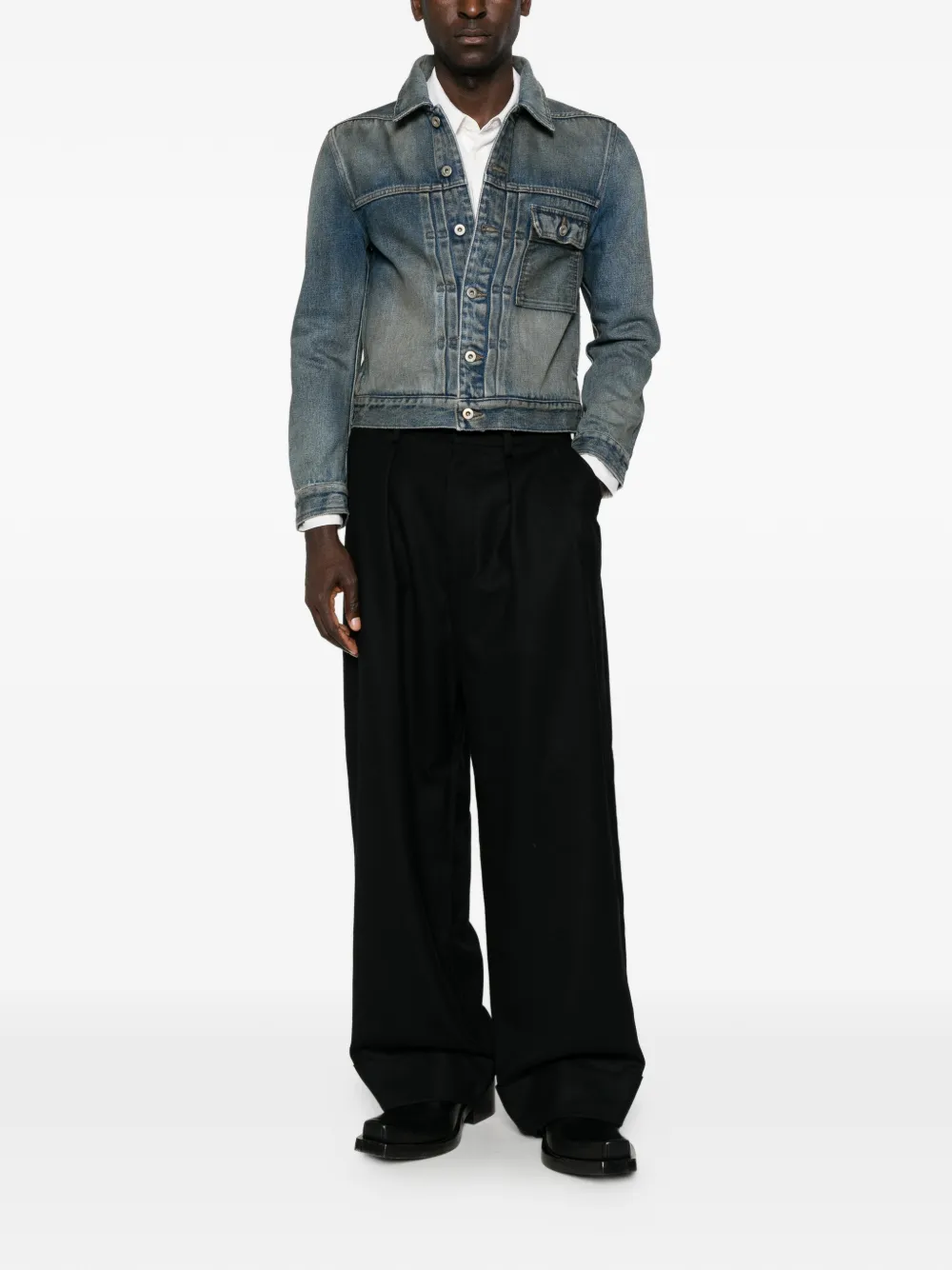 Junya Watanabe MAN pleated wide-leg trousers Zwart