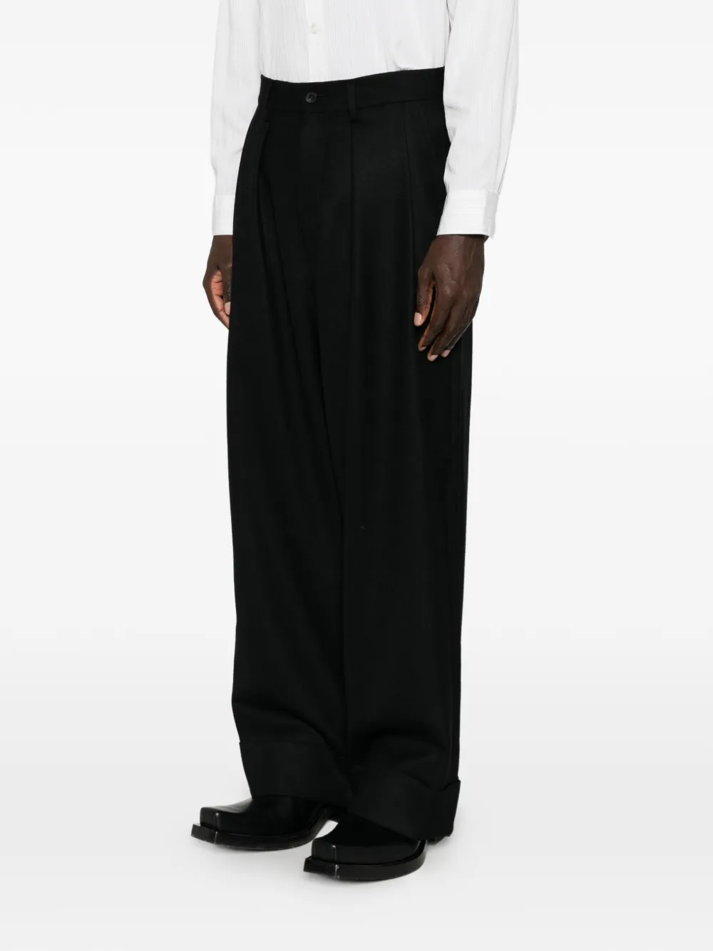 Junya Watanabe MAN pleated wide-leg trousers Zwart