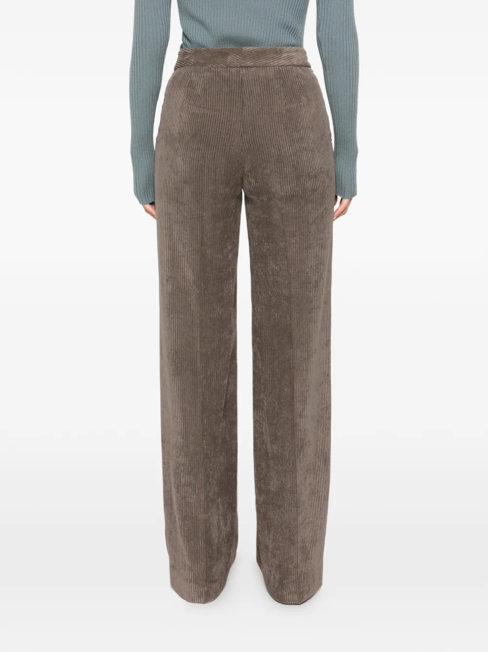 Via Masini 80 Ribfluwelen straight broek Bruin