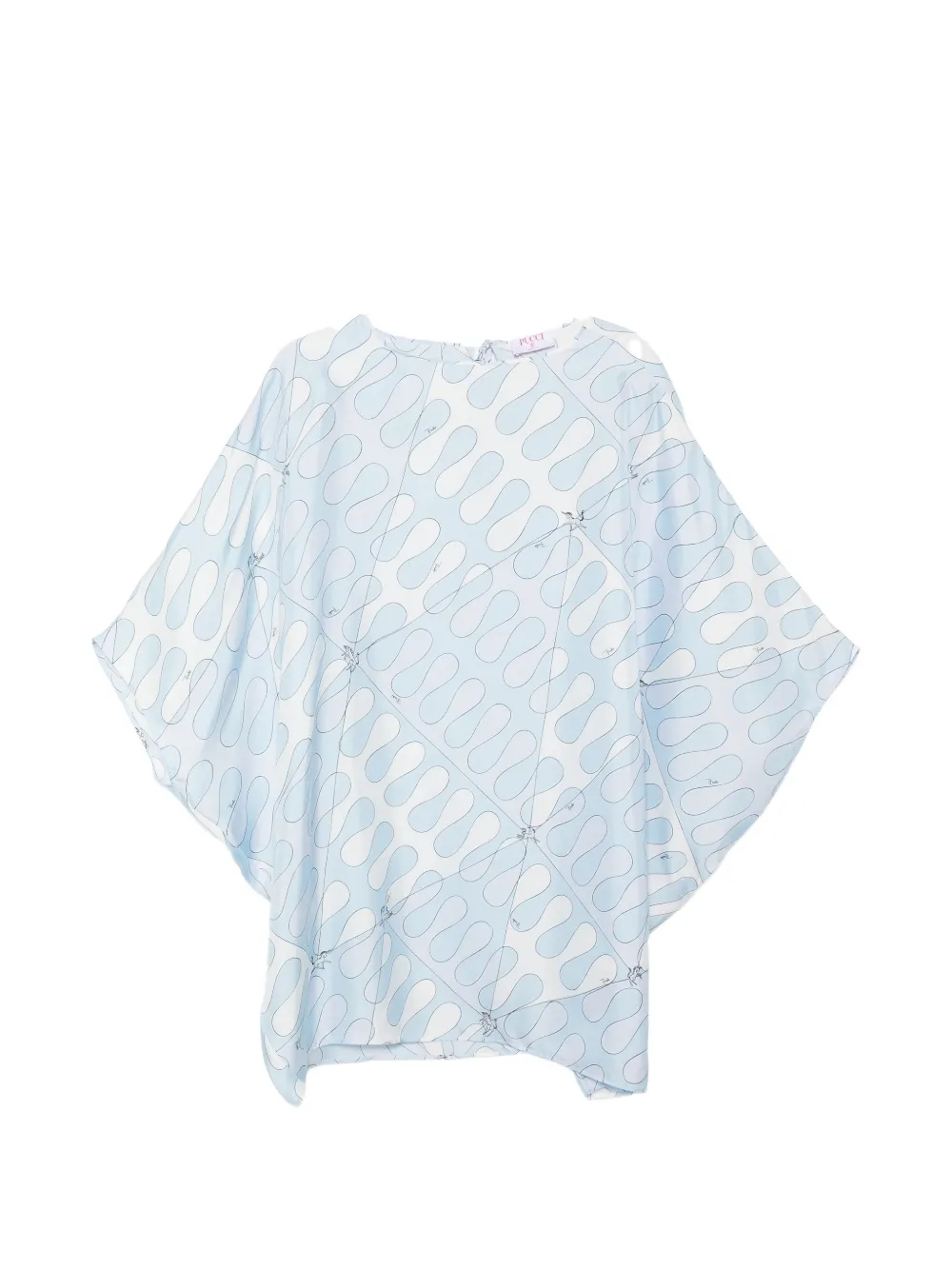 PUCCI caftan en soie à imprimé Iride - Bleu PUCCI caftan en soie à imprimé Iride - Bleu