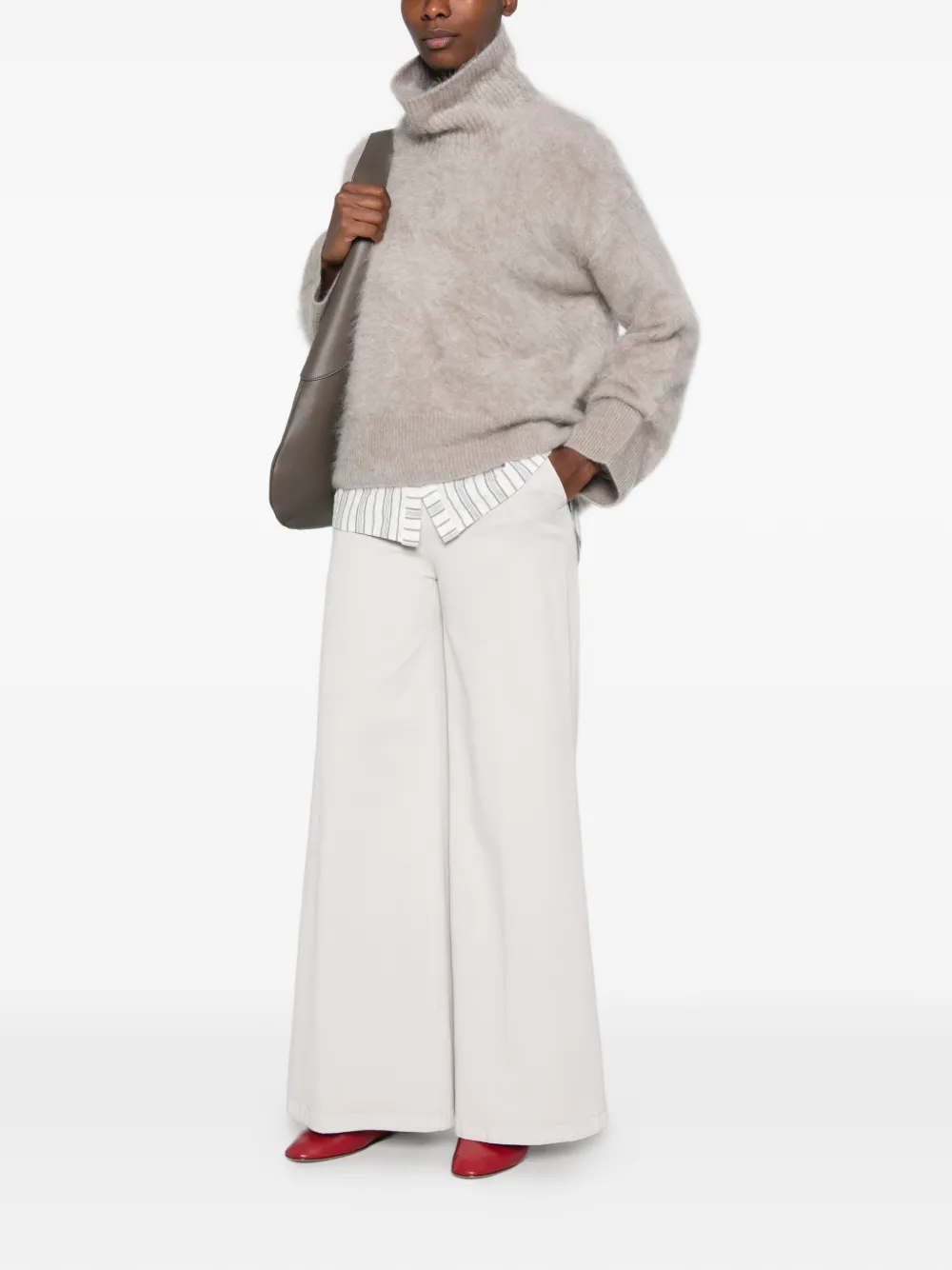Via Masini 80 Broek met wijde pijpen Grijs