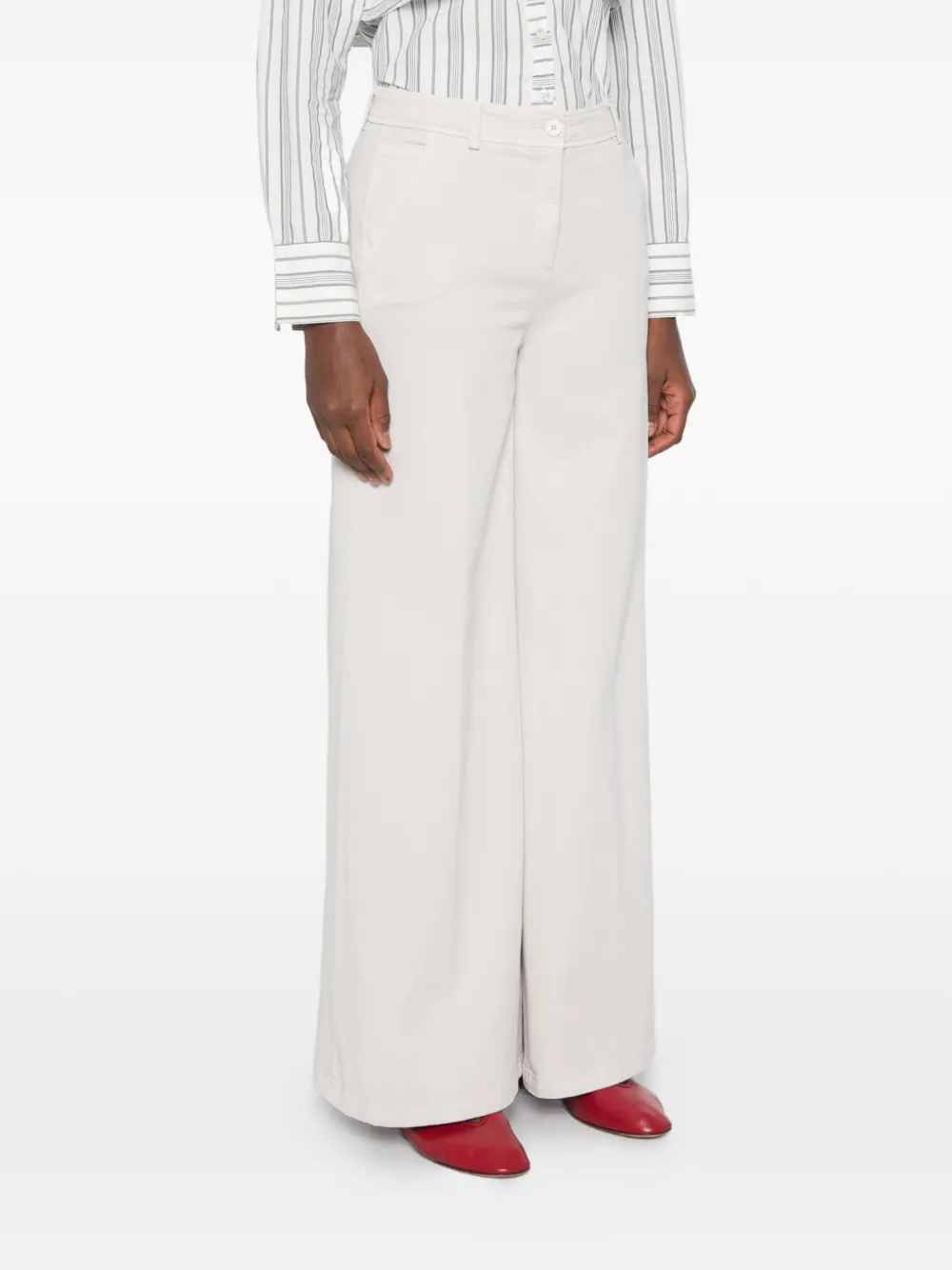 Via Masini 80 Broek met wijde pijpen Grijs