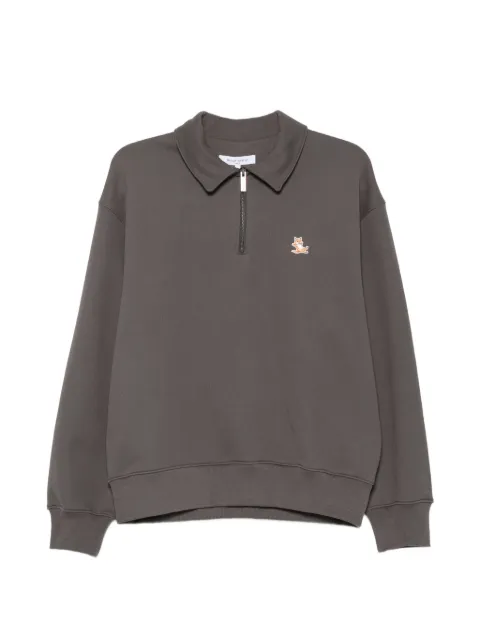 Maison Kitsuné logo-patch quarter-zip sweatshirt