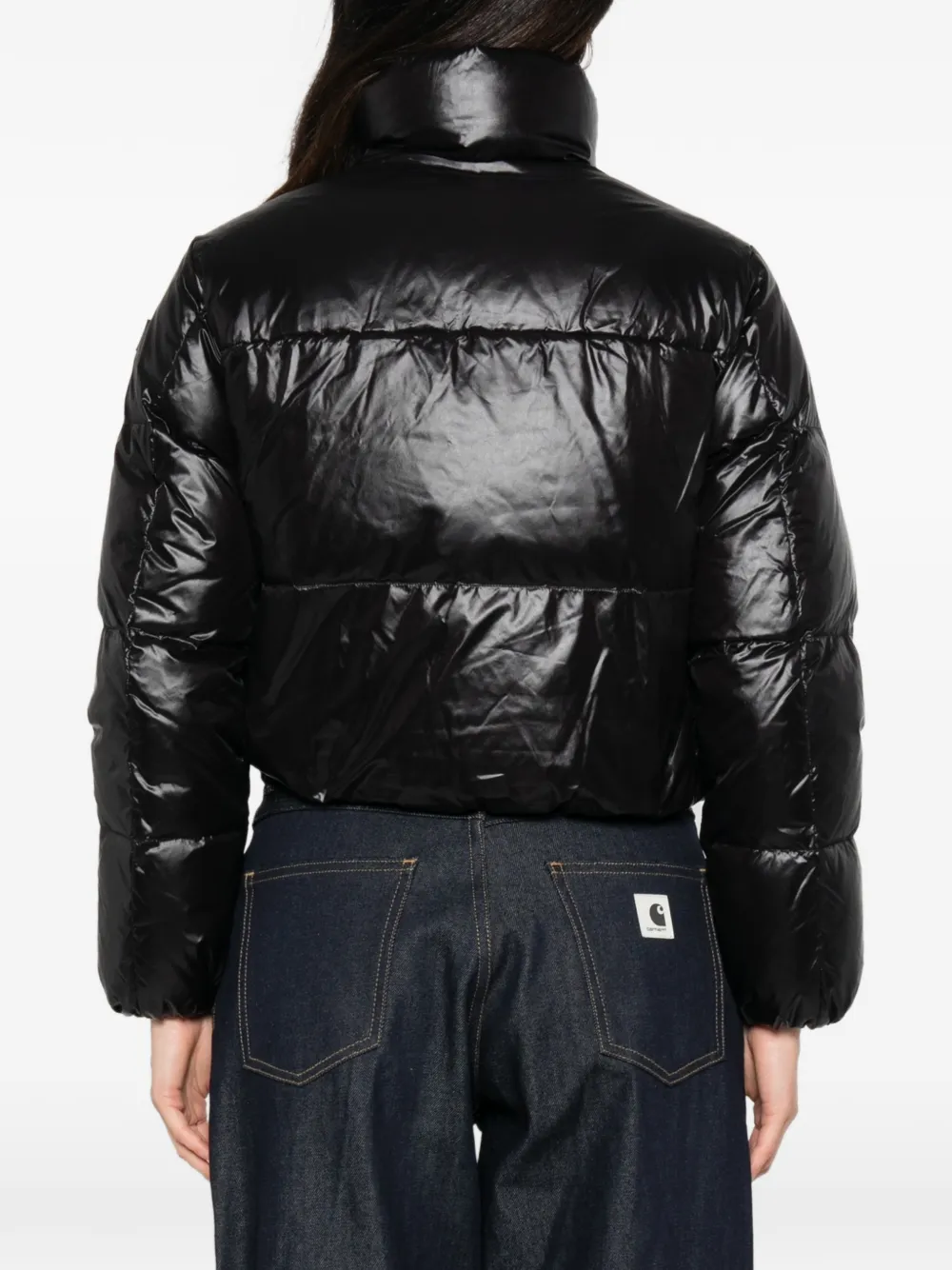 Peuterey quilted high-neck jacket Zwart