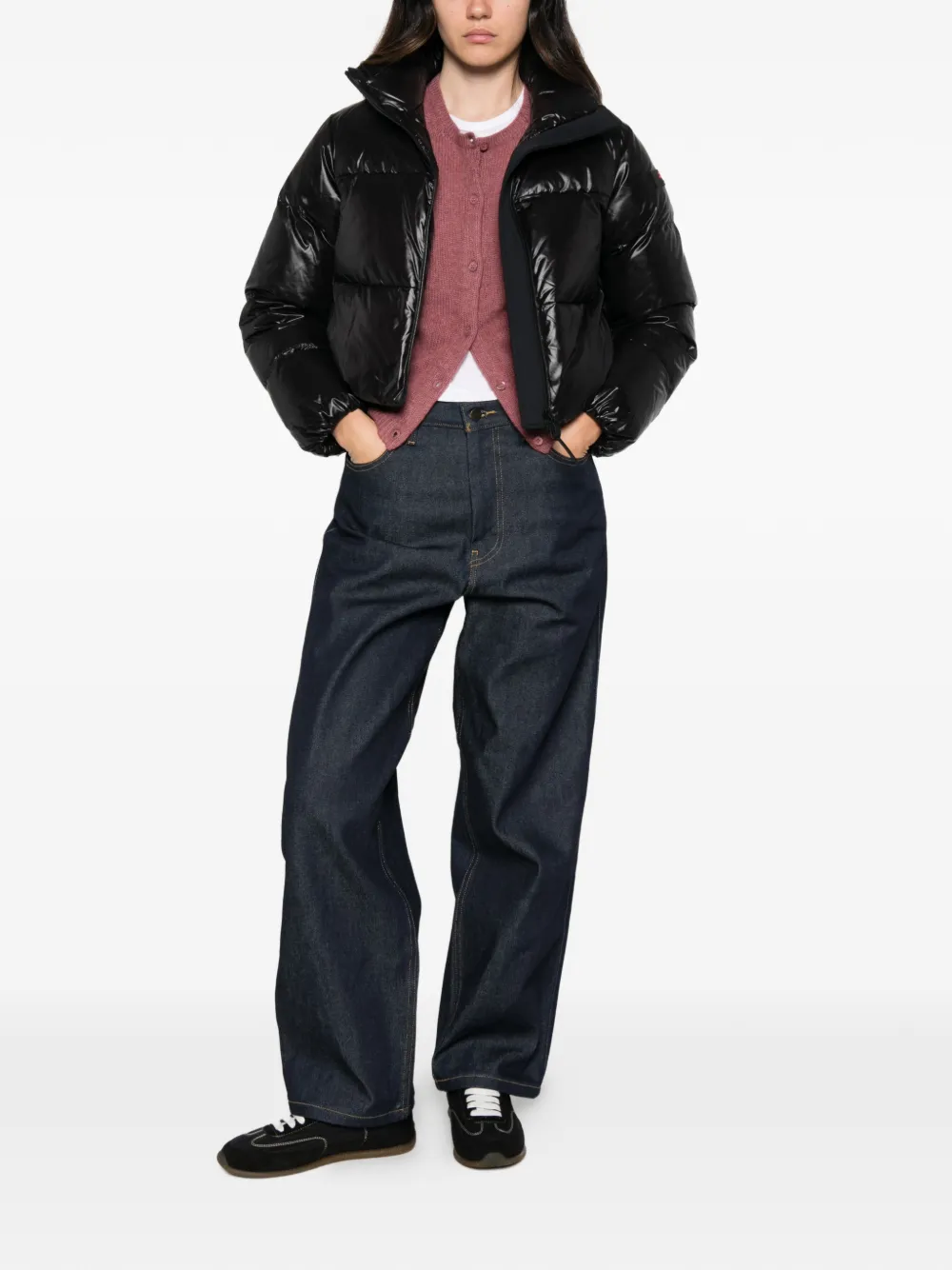 Peuterey quilted high-neck jacket Zwart
