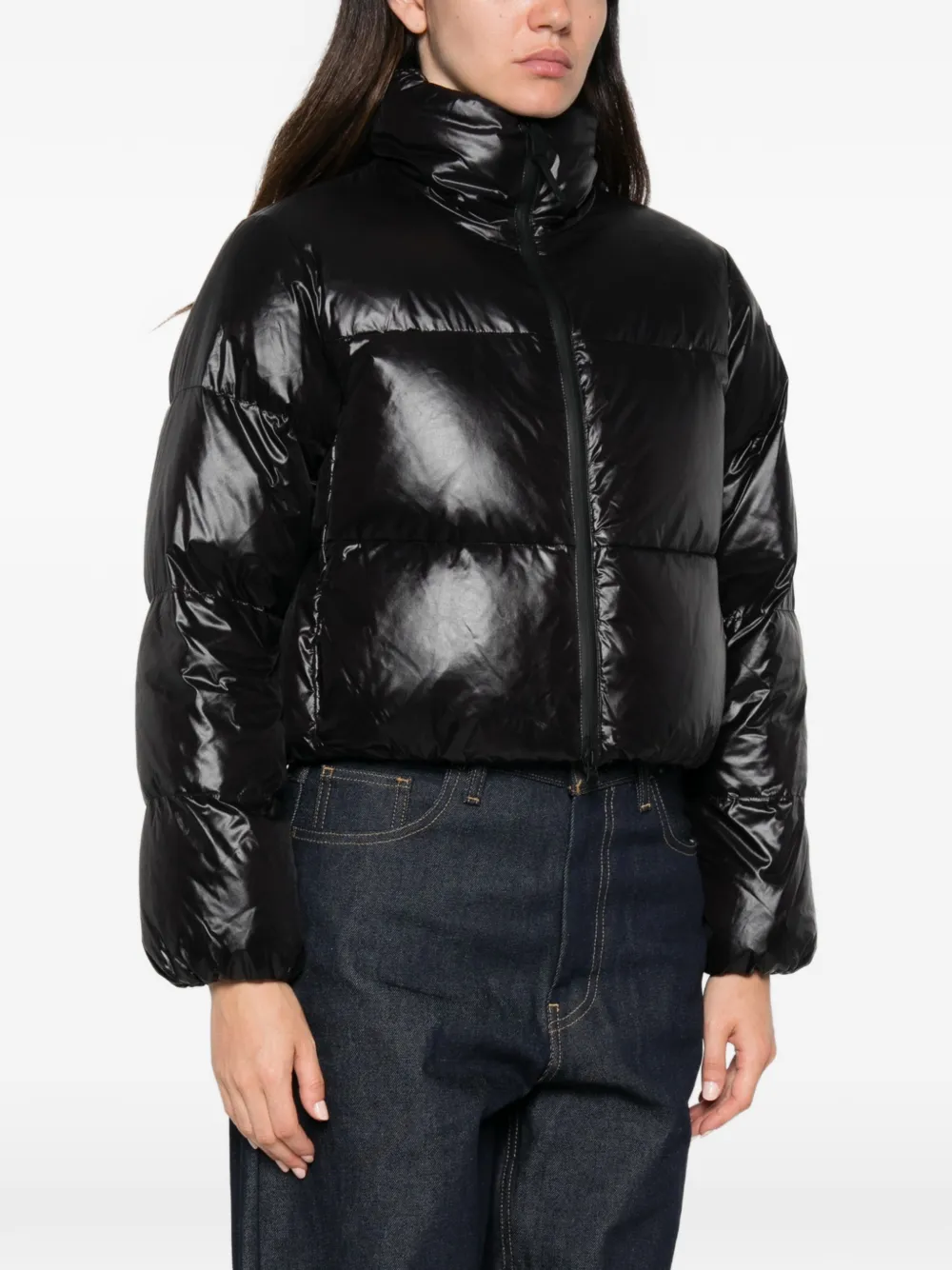 Peuterey quilted high-neck jacket Zwart