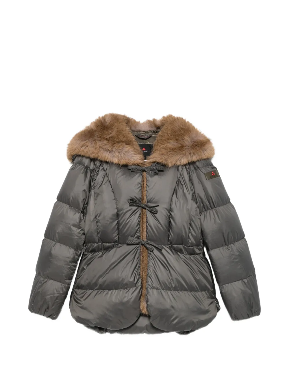 Peuterey faux-fur trim padded coat - Grigio