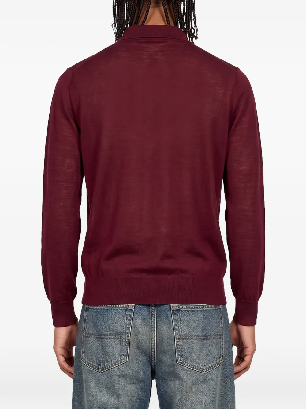 Kangra Poloshirt met lange mouwen Rood
