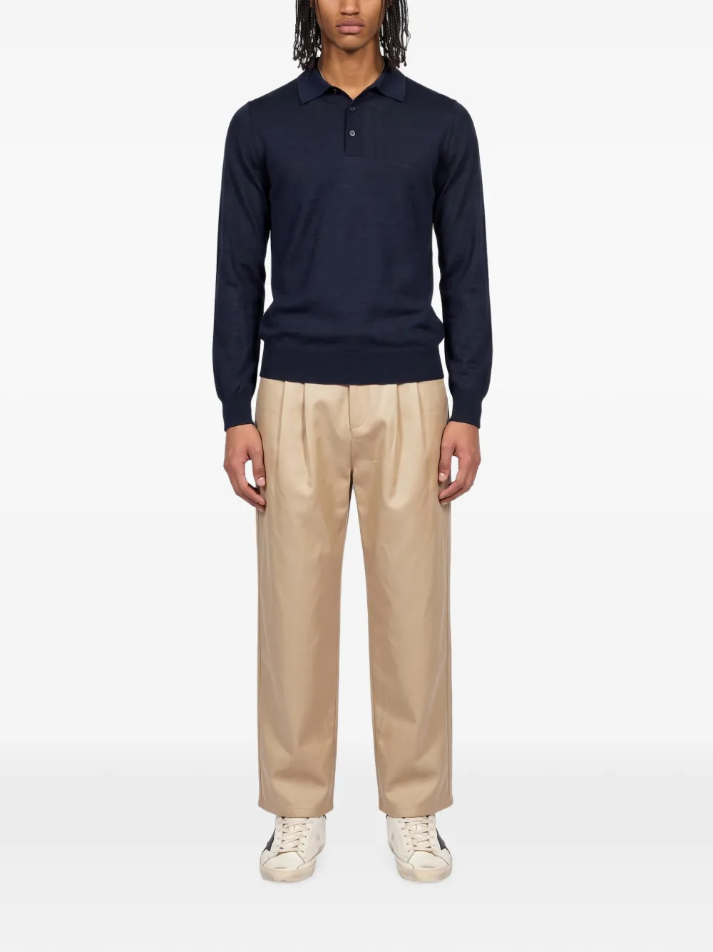 Kangra Poloshirt met lange mouwen Blauw