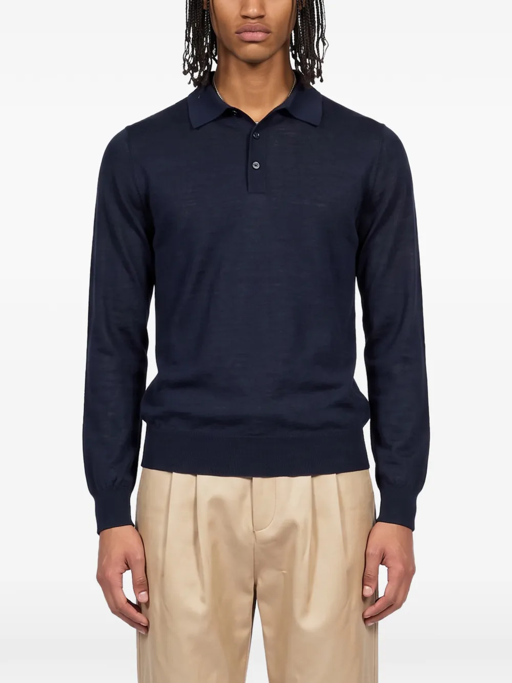 Kangra Poloshirt met lange mouwen Blauw