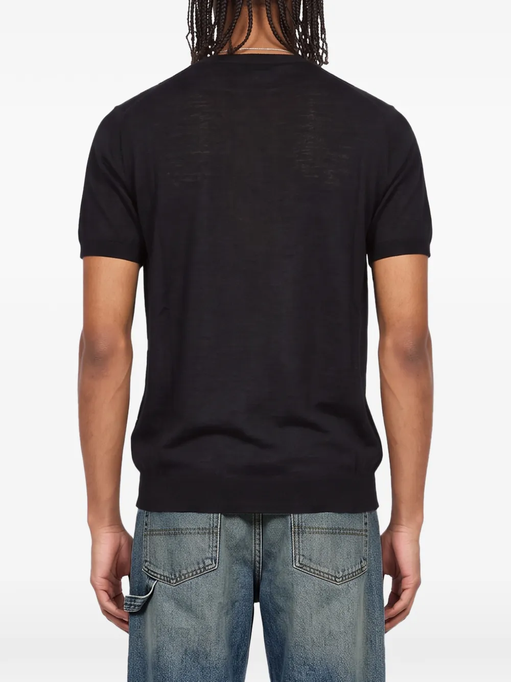 Kangra T-shirt met ronde hals Zwart