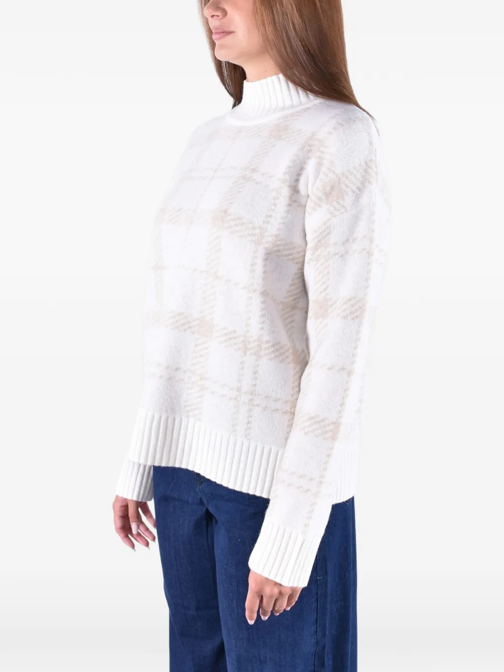 Barbour Delilah check-pattern sweater Beige