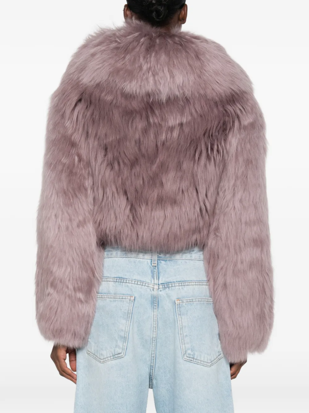 Blumarine fur cropped jacket Paars