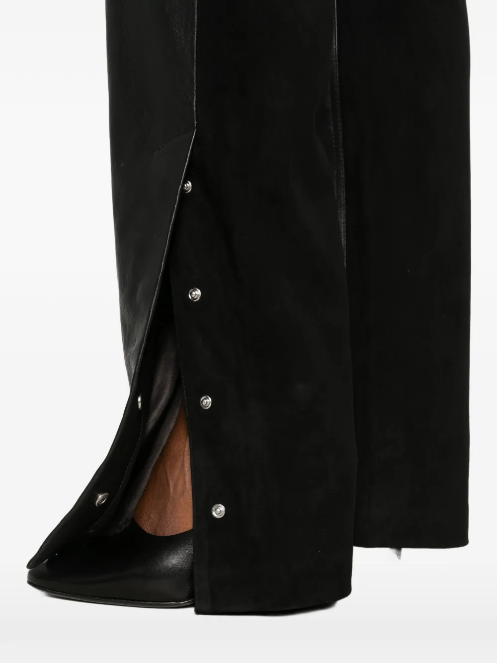 Sportmax Crespo leren broek met vlakken Zwart