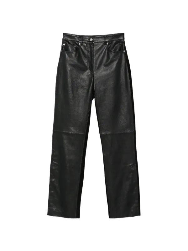 Sportmax Crespo Leather Panelled Trousers in Black