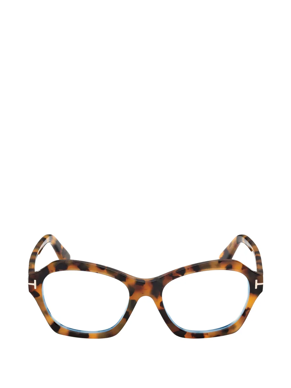 TOM FORD Eyewear tortoiseshell-effect geometric-frame glasses - Marrone