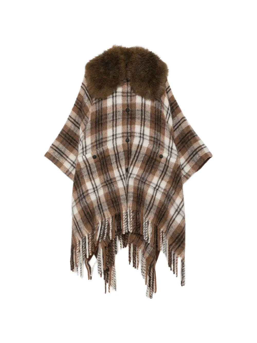 Moncler Grenoble check-pattern cape
