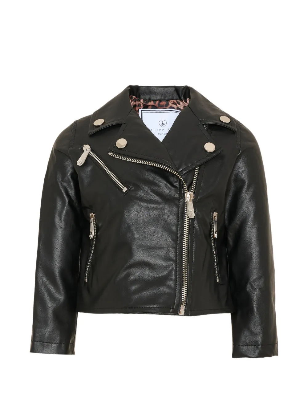 Philipp Plein Junior Bikerjeans mit Kristallen - Schwarz