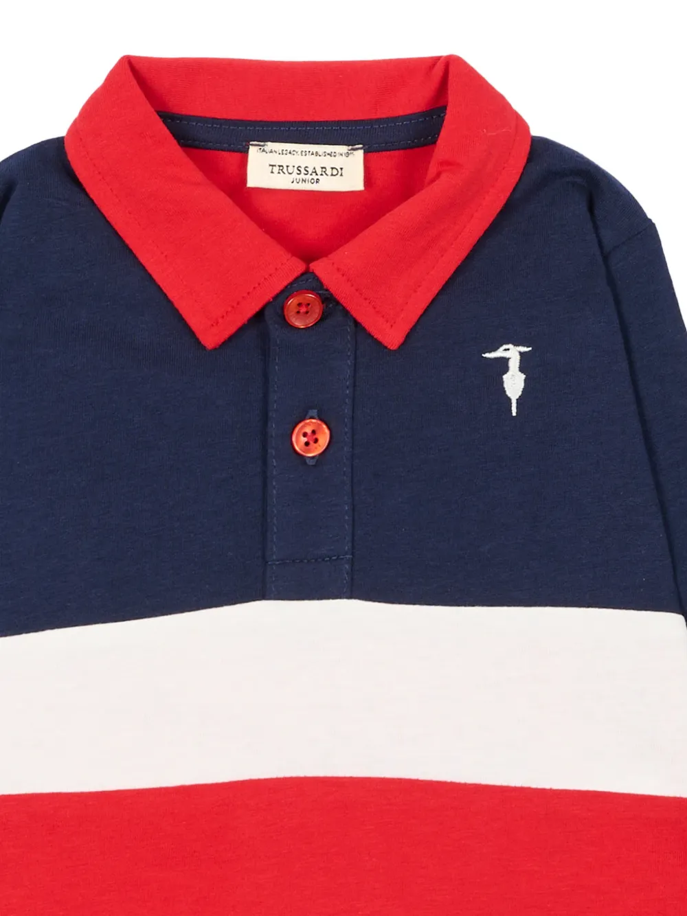 TRUSSARDI JUNIOR colour-block long-sleeve polo shirt Rood