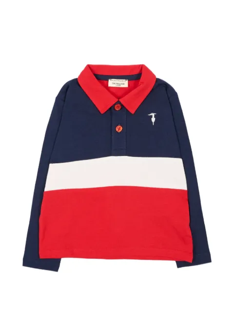 TRUSSARDI JUNIOR colour-block long-sleeve polo shirt