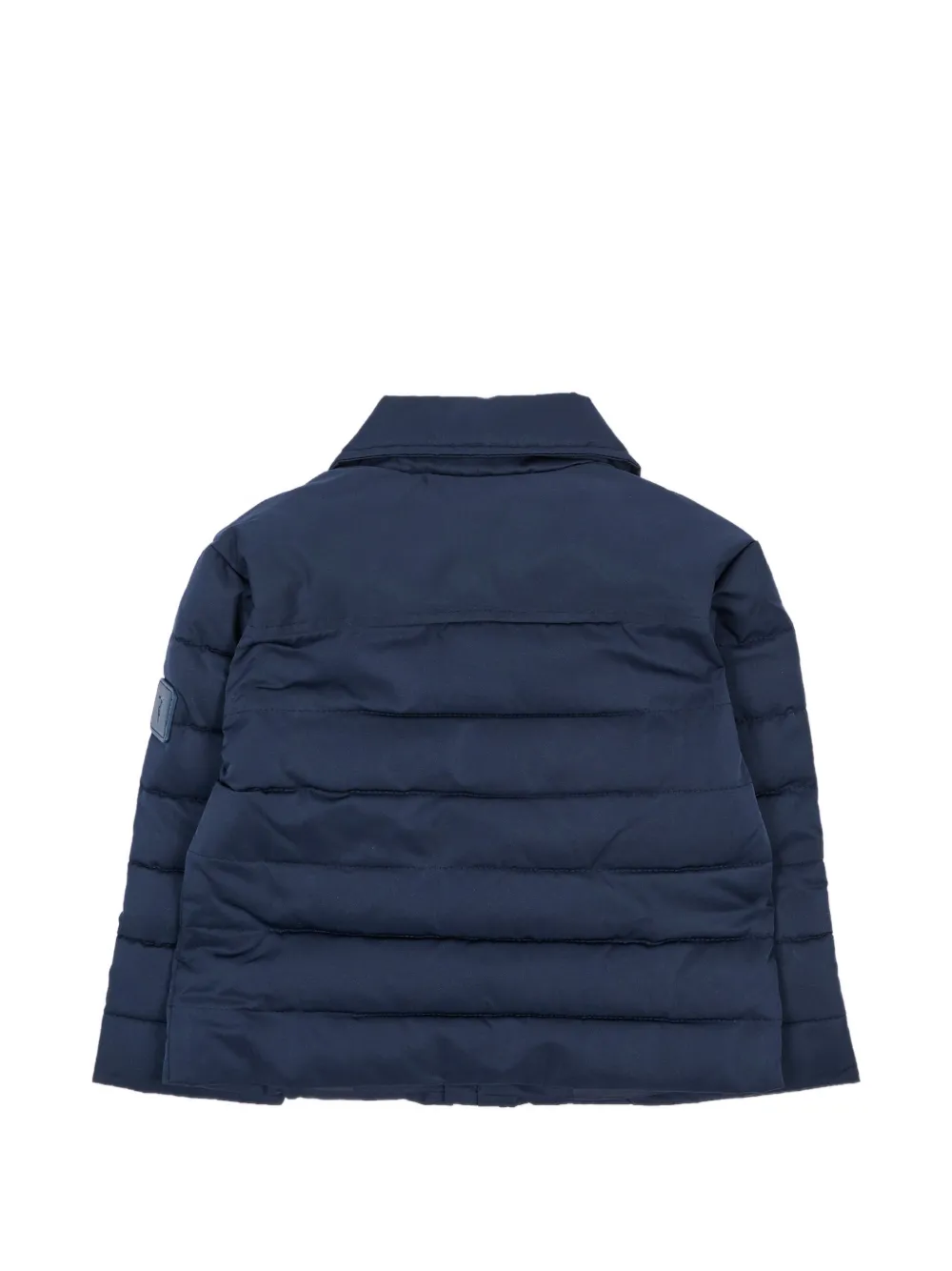 TRUSSARDI JUNIOR quilted logo-patch jacket Blauw