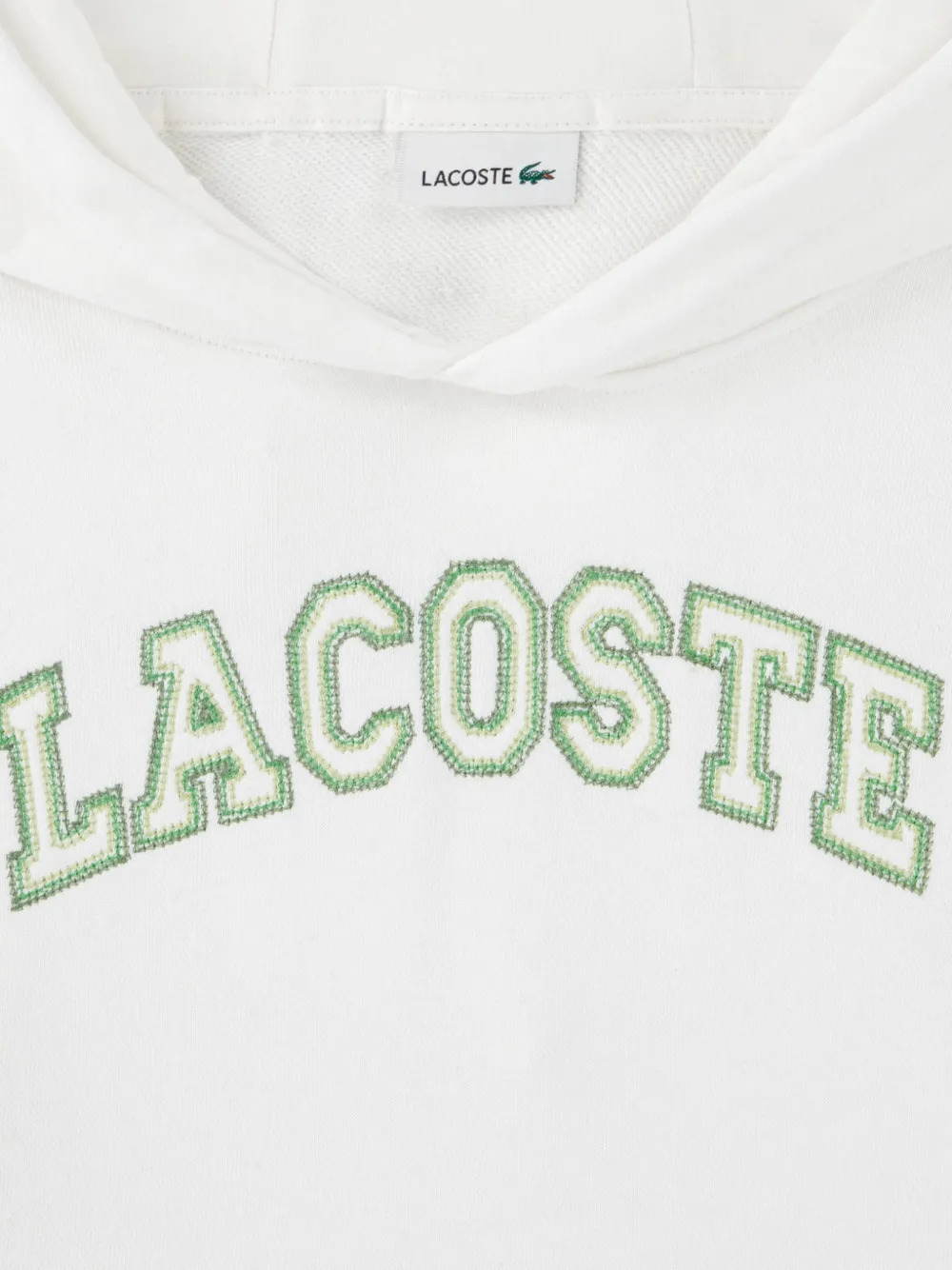 Lacoste Kids logo-print hoodie Wit