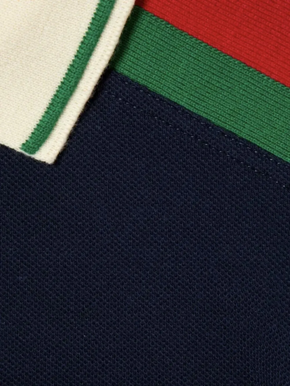 Gucci Kids Web-stripe polo shirt Blauw