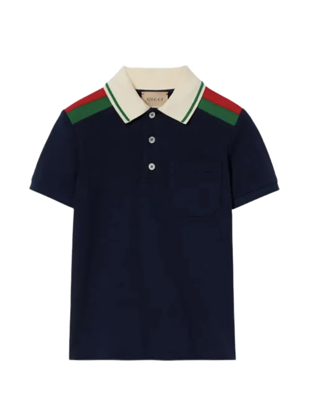 Gucci Kids Web-stripe polo shirt Blauw