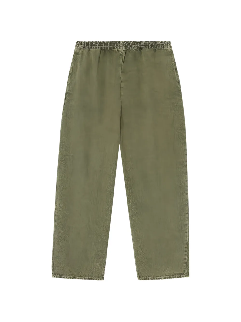 American Vintage Uzatown elasticated-waistband cotton wide-leg jeans - Verde