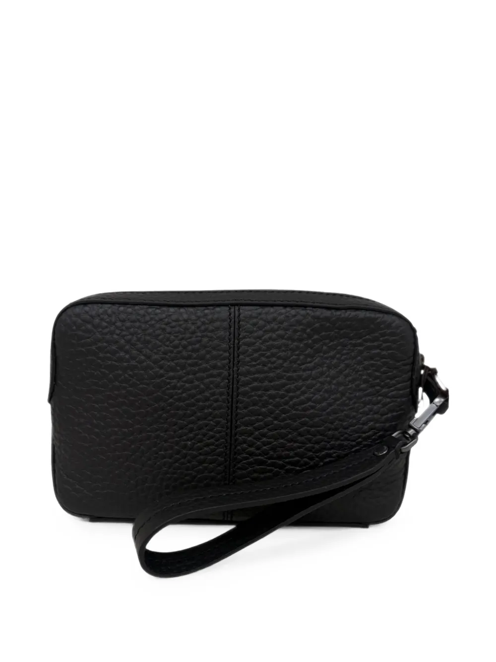 The Bridge pebbled leather clutch bag Zwart