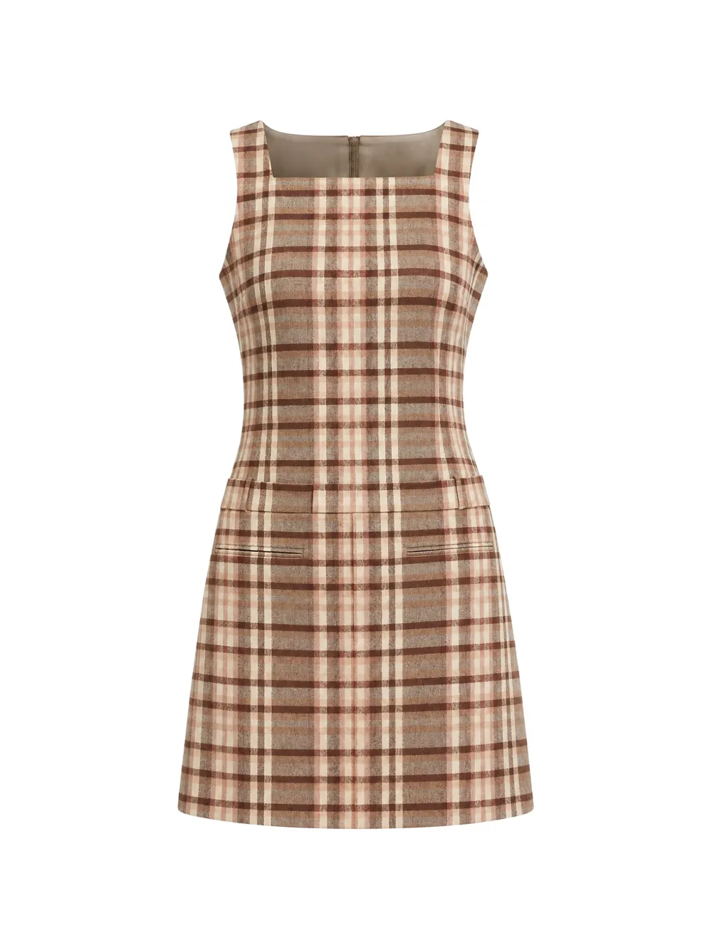 STAUD Shea plaid mini dress