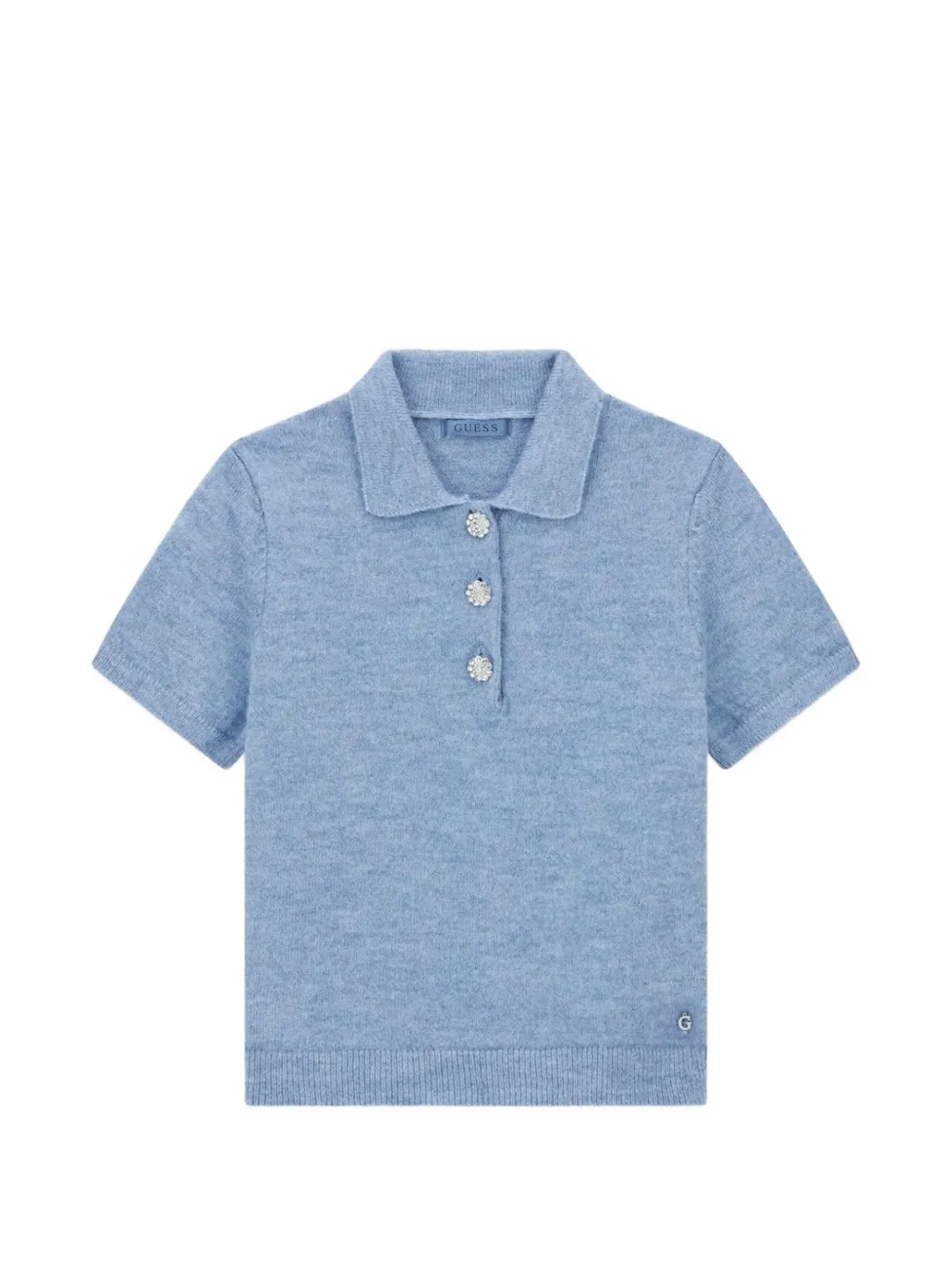 GUESS USA Ophelia Poloshirt mit Kristallen - Blau