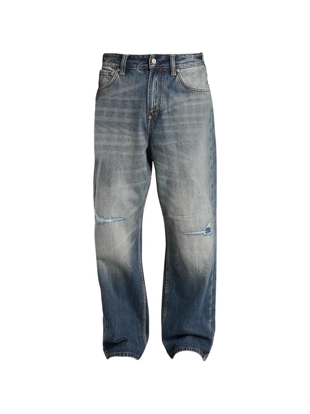 EVISU Pink Daicock distressed jeans