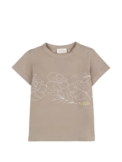 NANAN embroidered-leaf T-shirt