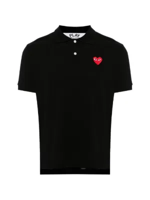Comme Des Garçons Play Double Burgendy ハートパッチ Tシャツ