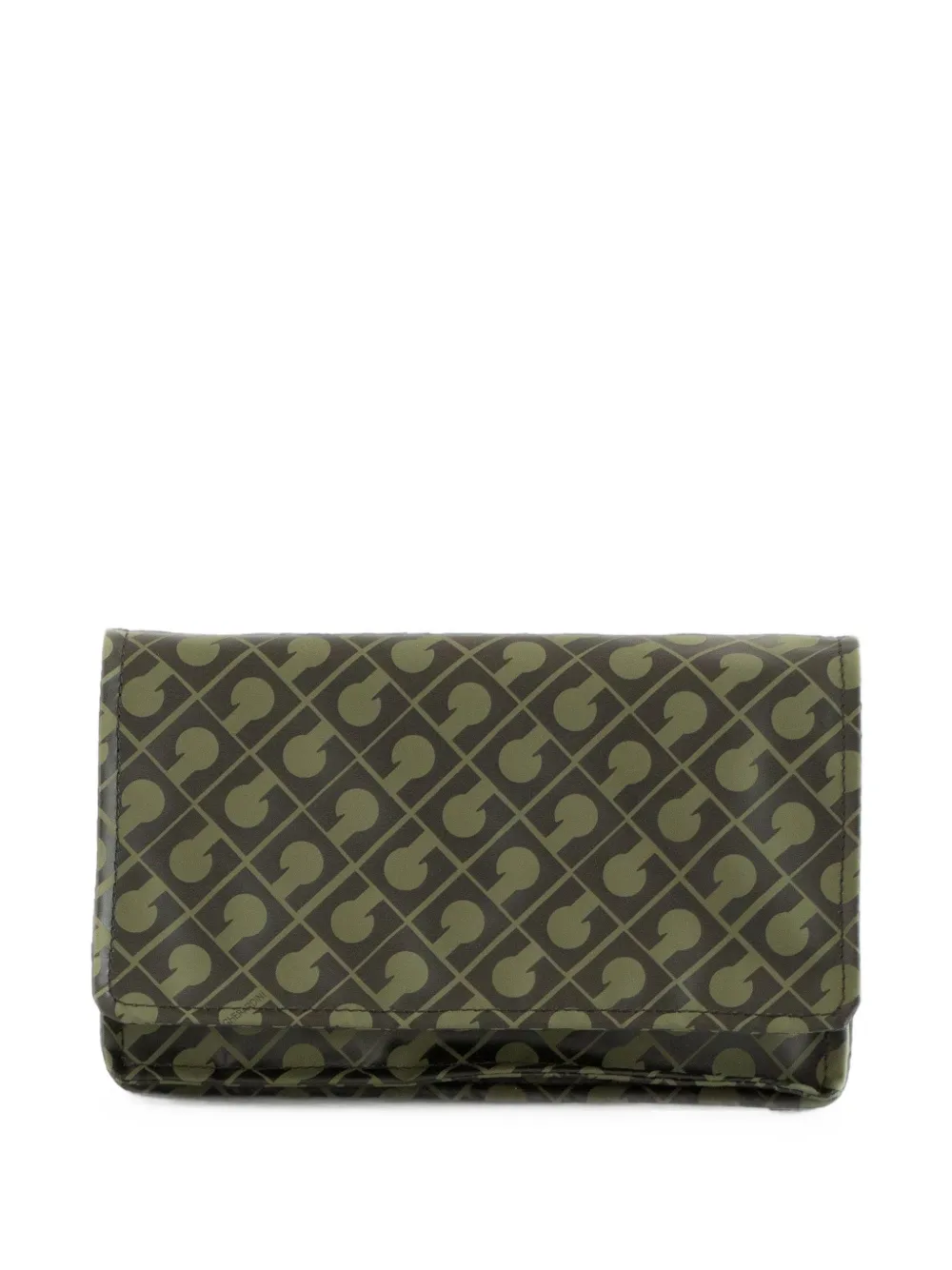 Gherardini logo-print foldover cosmetic bag - Verde