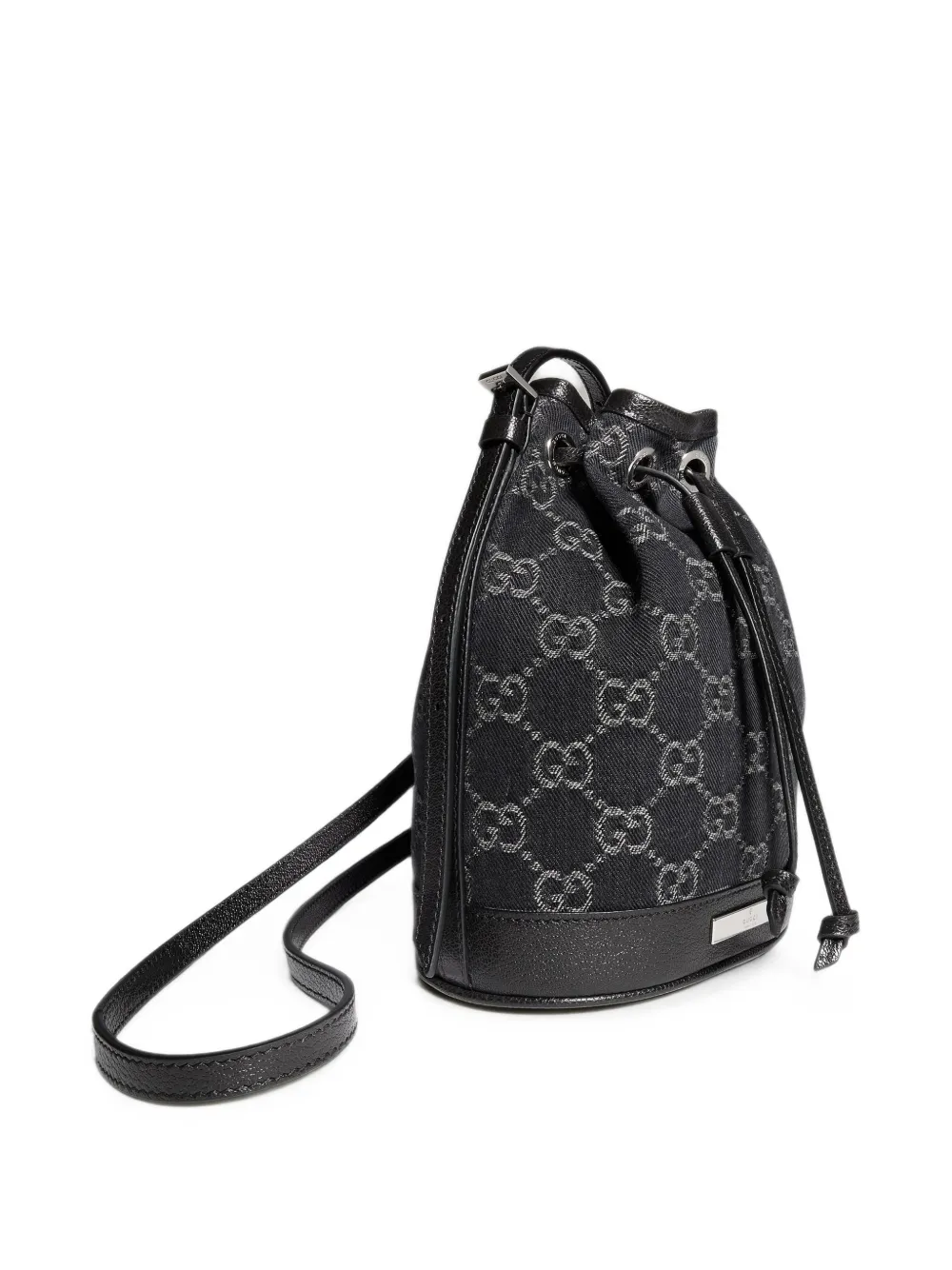 Gucci GG Supreme mini bucket-tas met trekkoord Zwart