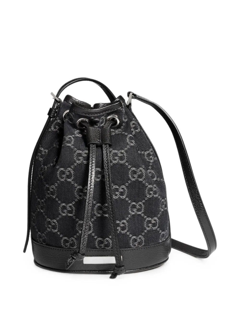 Gucci GG Supreme mini bucket-tas met trekkoord Zwart