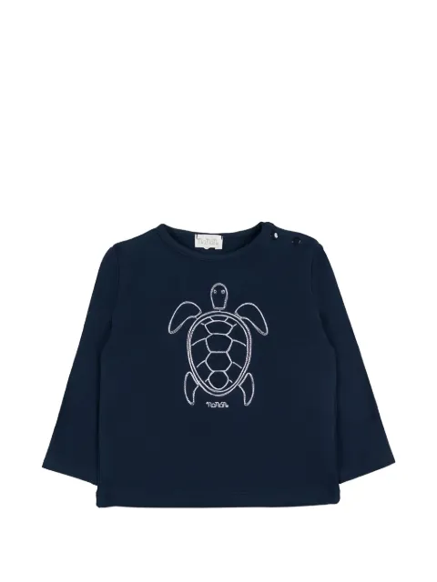 NANAN turtle-embroidered long-sleeve T-shirt