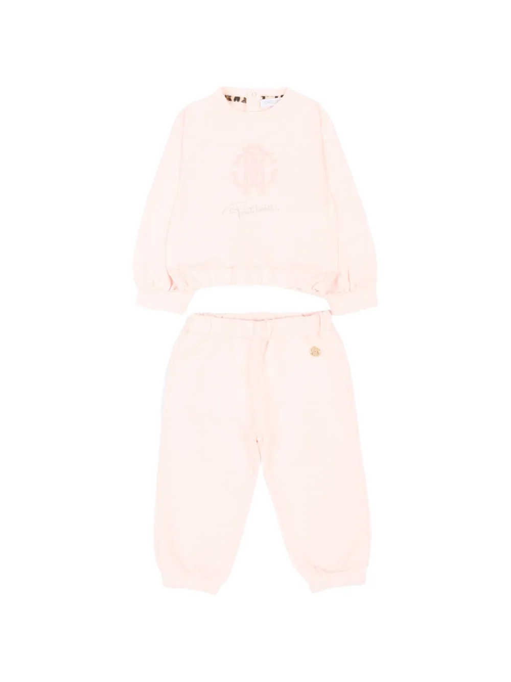 Roberto Cavalli Junior logo-print track pants Roze
