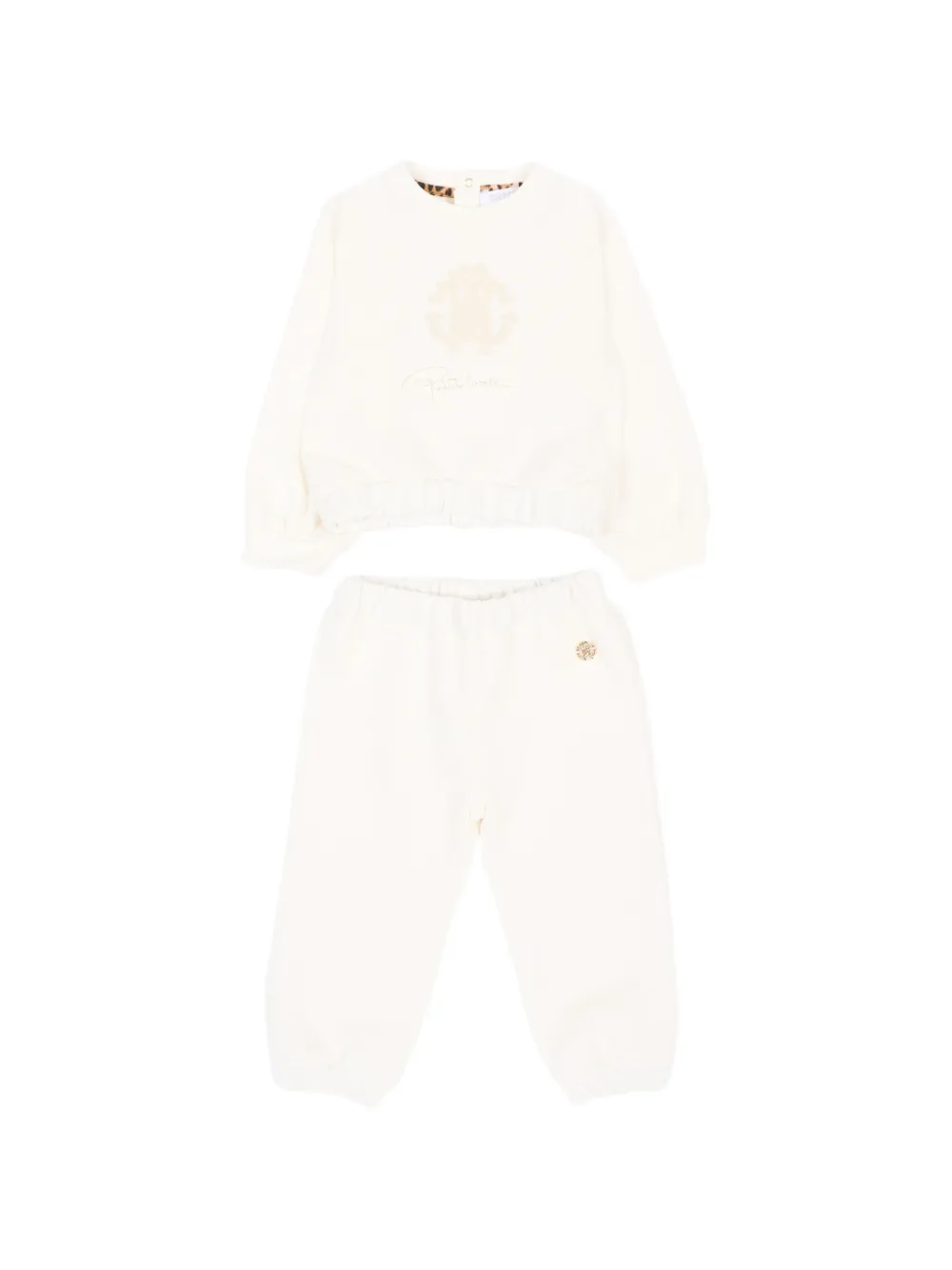 Roberto Cavalli Junior logo-print tracksuit Wit