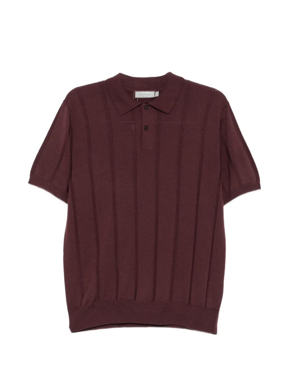 Canali ribbed-knit short-sleeves polo shirt