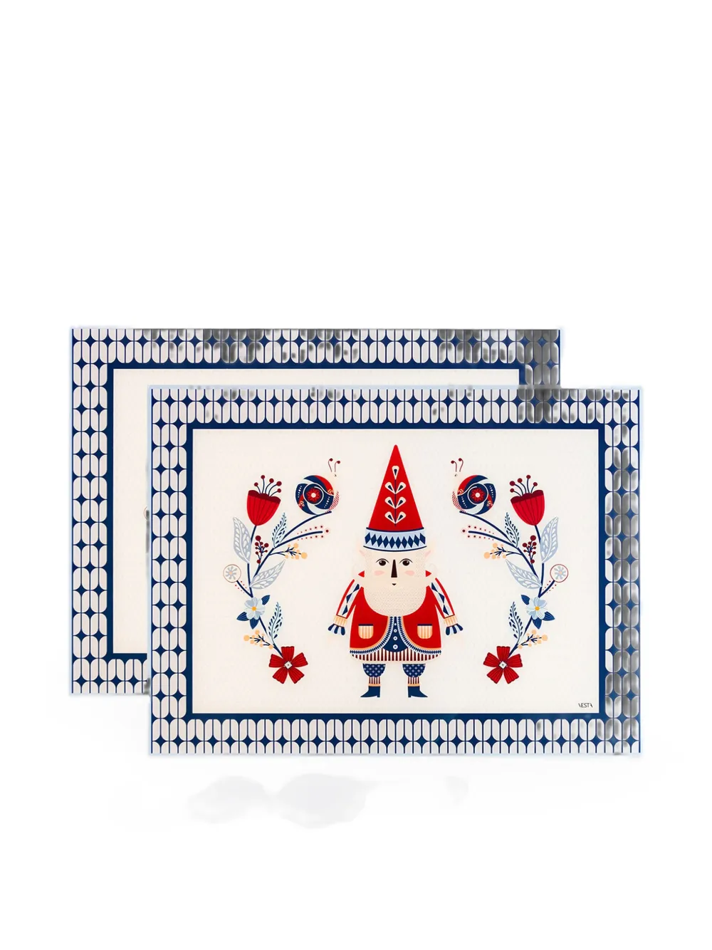 Vesta Gnome Folk-motif Placemats (set Of Two) In Multi