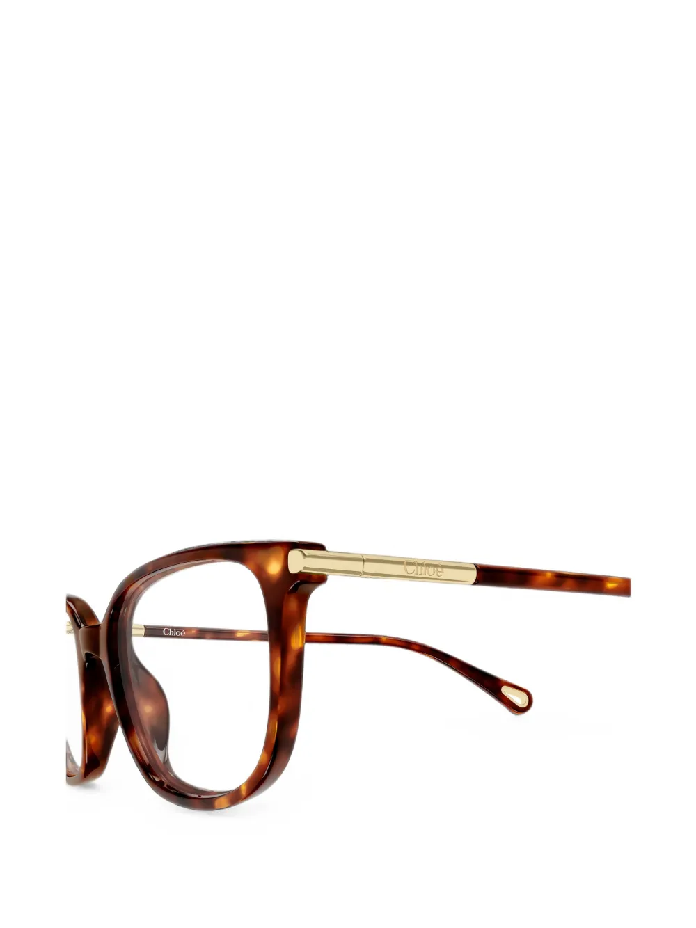 Chloé Eyewear tortoiseshell-effect rectangle-frame glasses Bruin
