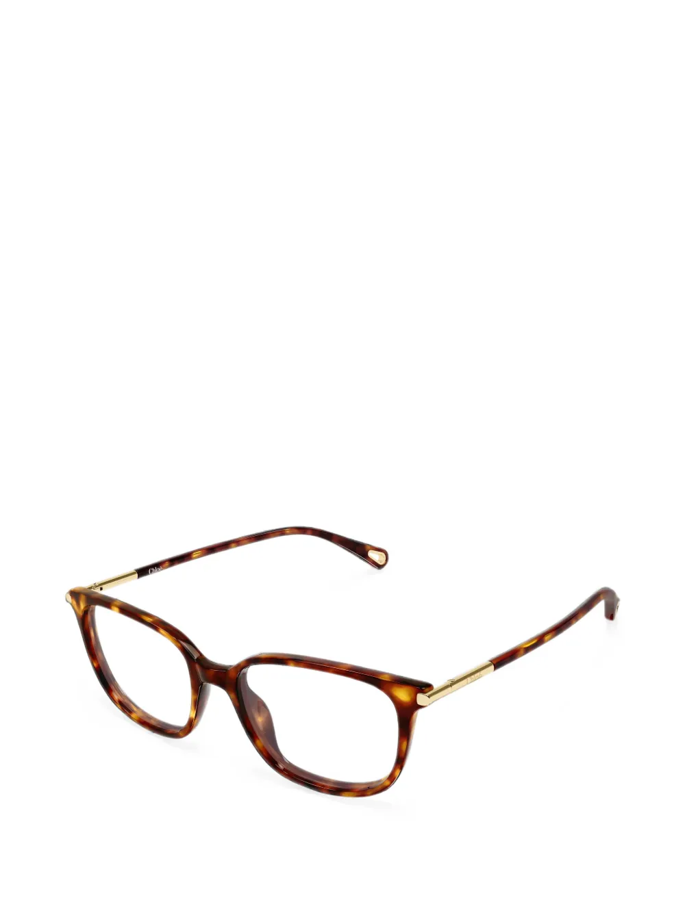 Chloé Eyewear tortoiseshell-effect rectangle-frame glasses Bruin