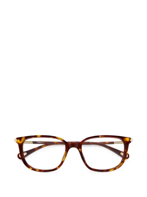 Chloé Eyewear tortoiseshell-effect rectangle-frame glasses