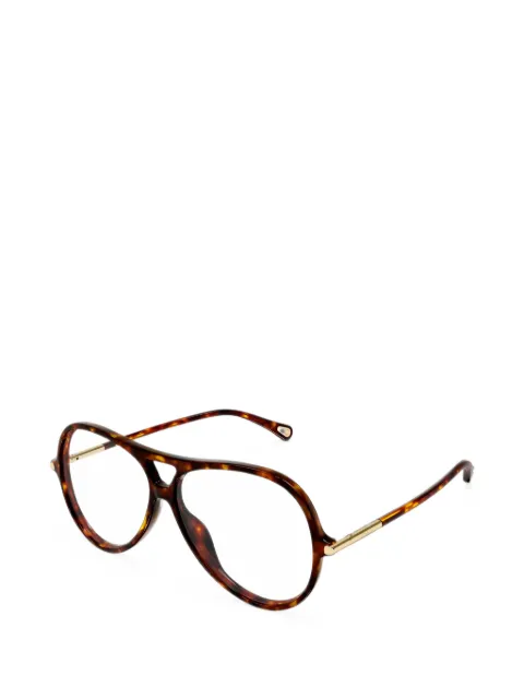 Chloé Eyewear tortoiseshell-effect pilot-frame glasses