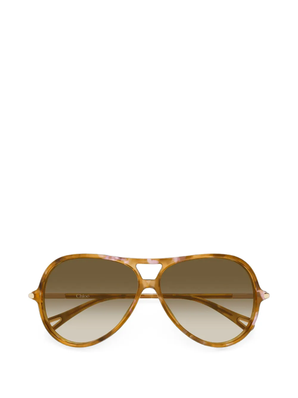 Chloé Eyewear tortoiseshell-effect pilot-frame sunglasses