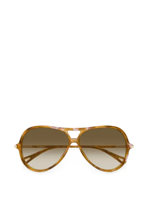 Chloé Eyewear tortoiseshell-effect pilot-frame sunglasses