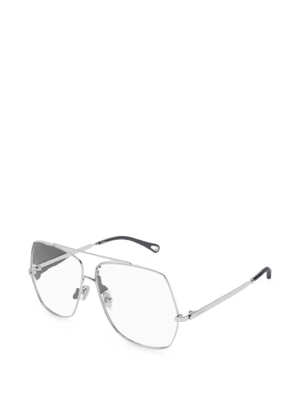 Chloé Eyewear geometric-frame glasses Zilver